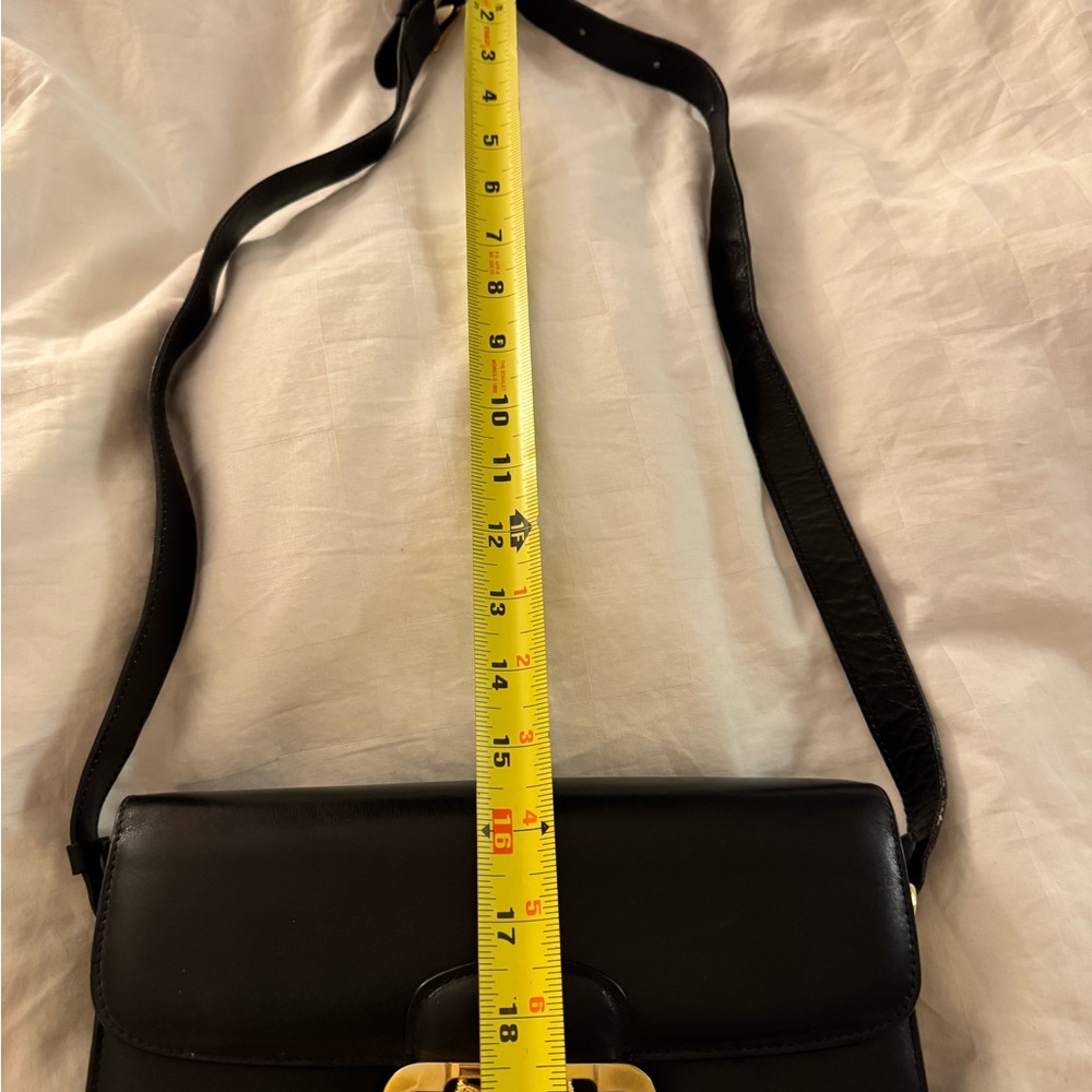 Celine Black and Gold Crossbody Bag with Ornate Clasp - Picture 11 of 12